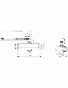 Ferme porte hydraulique eco - 30 kg arrêt à 90° 2