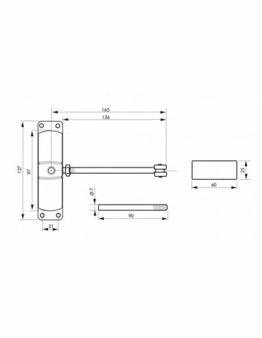 Ferme-porte automatique pour porte légère - blanc Ferme-porte automatique pour porte légère - blanc