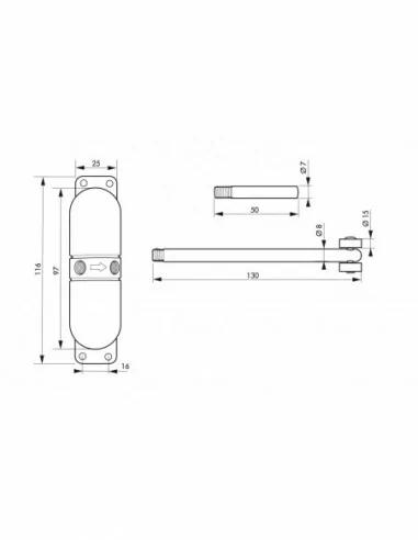 Ferme-porte automatique pour porte légère - noir Ferme-porte automatique pour porte légère - noir