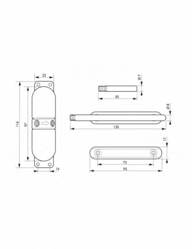 Ferme-porte automatique pour porte légère - noir Ferme-porte automatique pour porte légère - noir