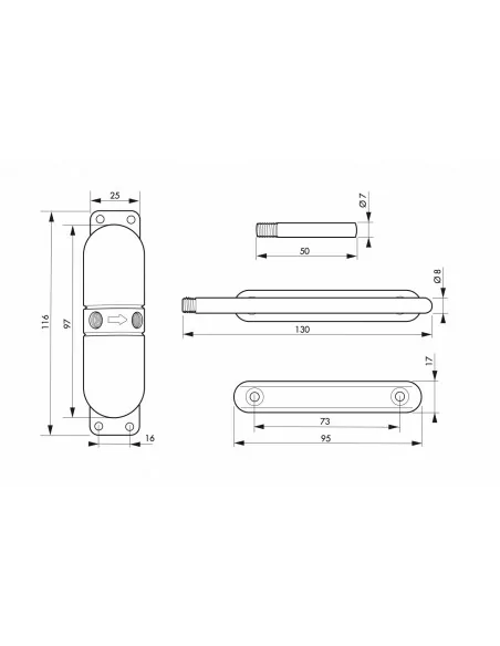 Ferme-porte automatique pour porte légère - noir