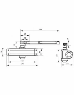 Ferme-porte hydraulique réversible argent force 3 2