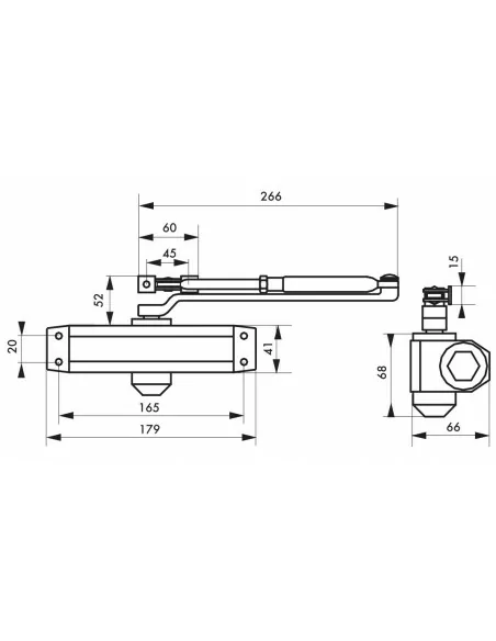 Ferme-porte hydraulique réversible blanc force 3