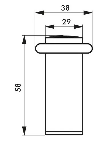 Butoir de sol Ø 29 mm hauteur 58 mm Butoir de sol Ø 29 mm hauteur 58 mm