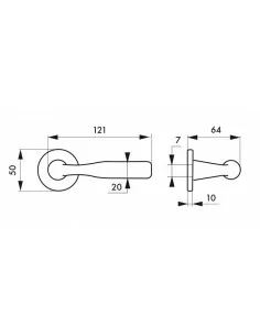 Béquille double nickelé satiné 2