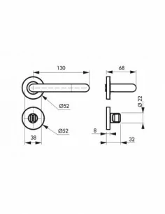 Béquille cuivre - rosaces à condamnation 2