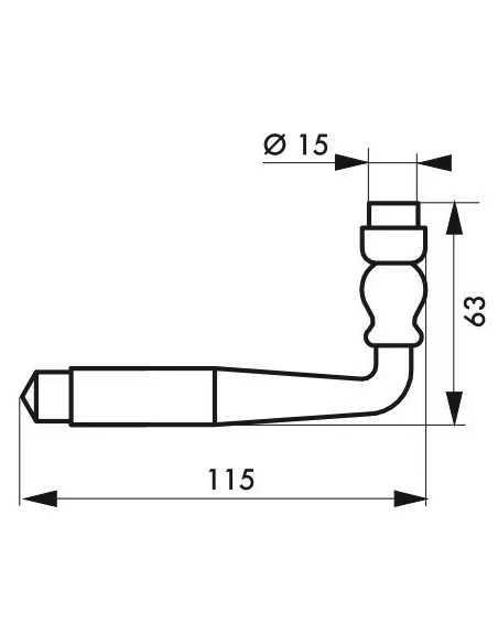 Bequille double alu torsade C7 mm x 70 mm avec fourreau adaptateur 8 mm