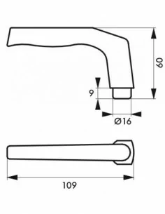 Bequille double argent carré 7 mm 2
