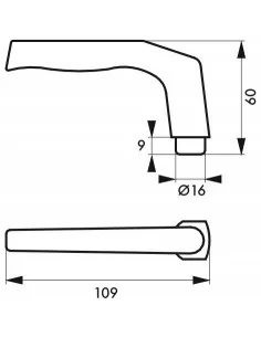 Bequille double argent carré 8 mm 2