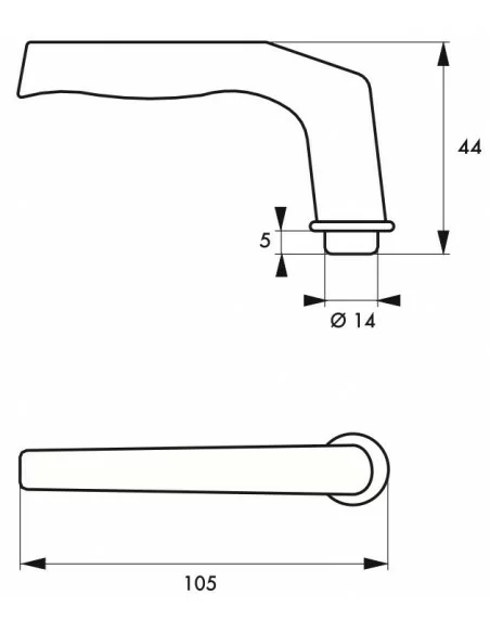 Bequille double carré 6 ou 7 mm 2 portées