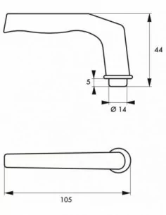 Bequille double carré 7mm 2 portées 2
