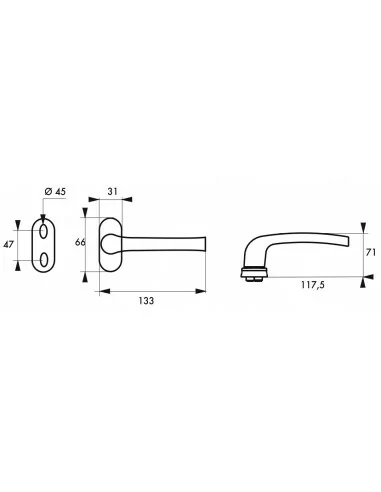 Bequille double carré 8 mm blanc Bequille double carré 8 mm blanc