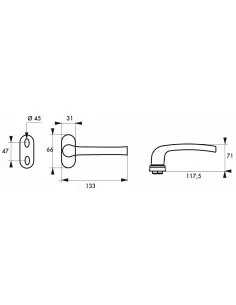 Bequille double carré 8 mm noir 9005 2