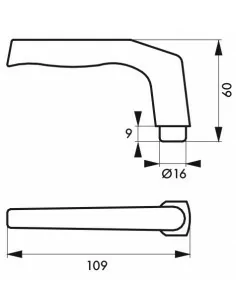 Bequille double champagne + 1 plaque carré 8 x 56 mm trou de cylindre 2
