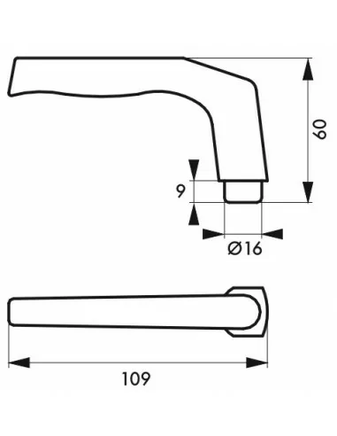 Bequille double champagne carré 8 mm Bequille double champagne carré 8 mm