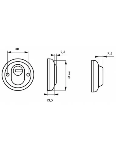 Paire de rosaces de sécurité renforcé chromé Paire de rosaces de sécurité renforcé chromé