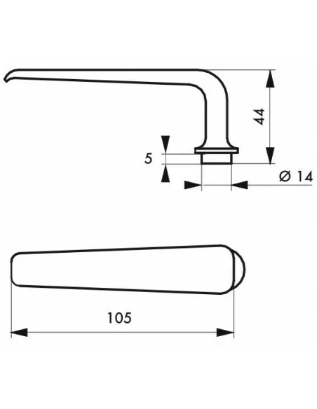 Bouton bequille carré 6 mm 1 portée