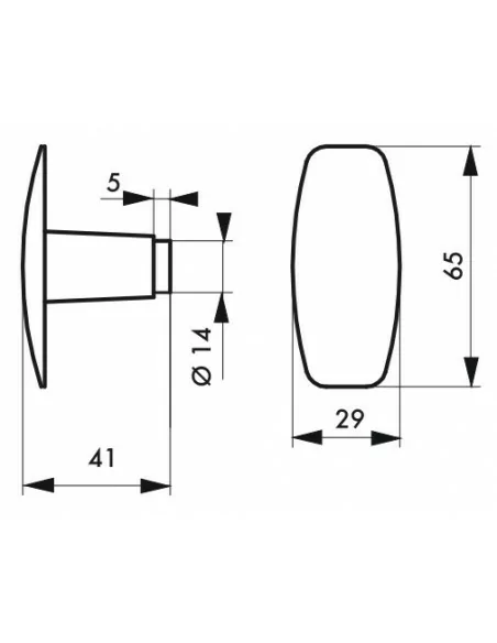 Bouton double carré 6 mm avec fourreau adaptateur 7 mm