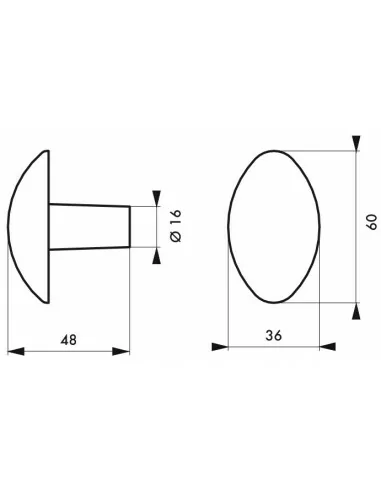 Bouton double fonte peinte carré 6 mm Bouton double fonte peinte carré 6 mm