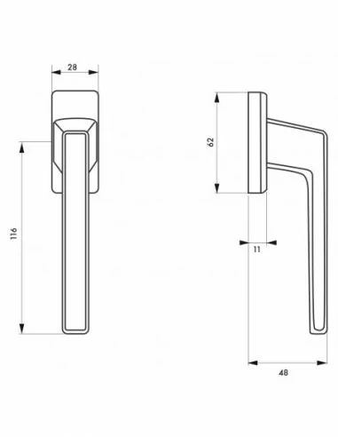 Bequille de fenêtre archimède aspect inox f9 Bequille de fenêtre archimède aspect inox f9