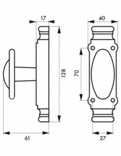 Boîtier de crémone fonte en applique pour tringle apparente 2