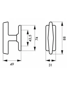 Bouton de fenêtre hebe blanc 2
