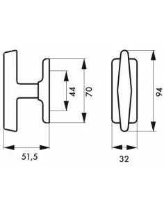Bouton de fenêtre selene nick. satiné 2