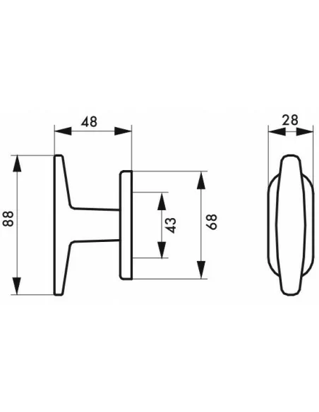 Bouton de fenêtre design en Aluminium F2, ENTREBAILLEMENT