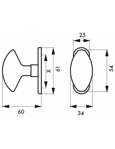 Bouton laiton poli sur platine avec vis de pose Bouton laiton poli sur platine avec vis de pose