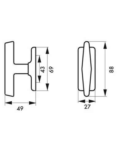 Bouton pour fenetre chromé Bouton pour fenetre chromé