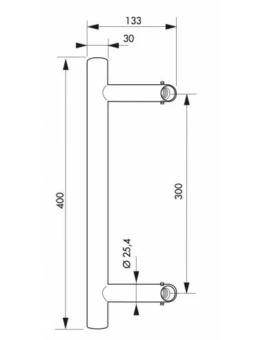 Paire de poignées tirage inox de porte battante 400mm - THIRARD Paire de poignées tirage inox de porte battante 400mm - THIRARD