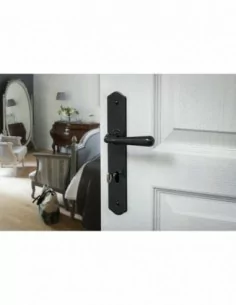 Poignée de porte Charon trou de clé, l acier patiné 2