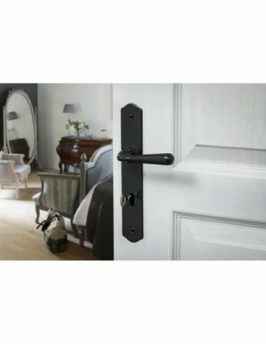 Poignée de porte Charon trou de clé, l acier patiné Poignée de porte Charon trou de clé, l acier patiné