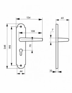Poignée de porte Arthemis trou de cylindre, i 2