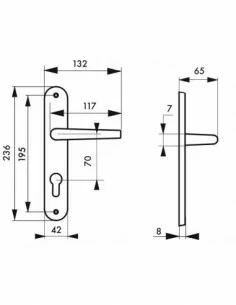 Poignée de porte Athena trou de cylindre, i 2