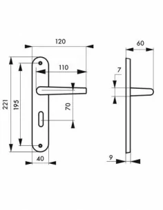 Poignée de porte Chantilly laqué blanc à condamnation 2