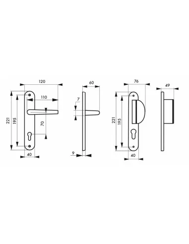 Poignée de porte Chantilly laqué blanc trou de cylindre, i pour porte palère Poignée de porte Chantilly laqué blanc trou de cylindre, i pour porte palère