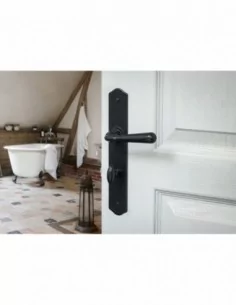 Poignée de porte Charon à condamnation acier patiné 2