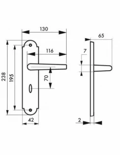 Poignée de porte Charon à condamnation acier rouillé 2