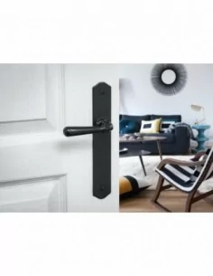 Poignée de porte Charon sans trou bdc acier patiné 2