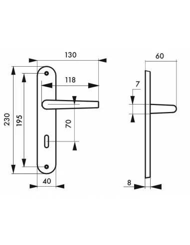 Poignée de porte Crecy à condamnation Poignée de porte Crecy à condamnation