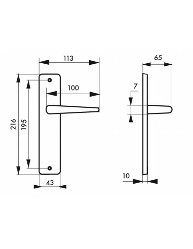 Poignée de porte Demeter sans trou bdc Poignée de porte Demeter sans trou bdc