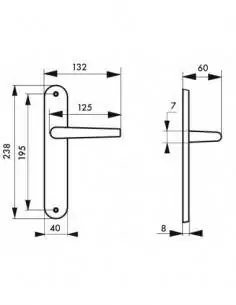 Poignée de porte Eris sans trou bdc 2