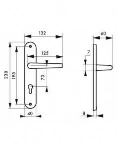 Poignée de porte Eris trou de cylindre, i 2