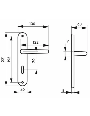 Poignée de porte Helios à condamnation Poignée de porte Helios à condamnation
