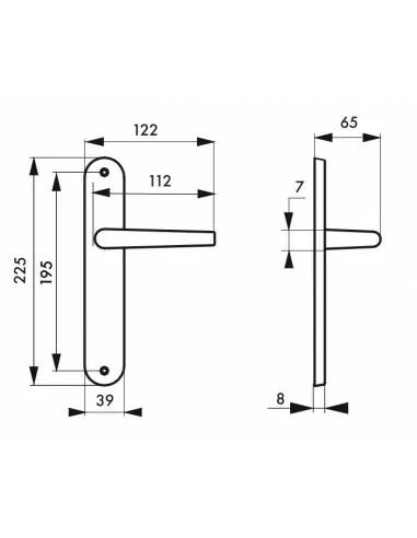 Poignée de porte Laura sans trou bdc Poignée de porte Laura sans trou bdc