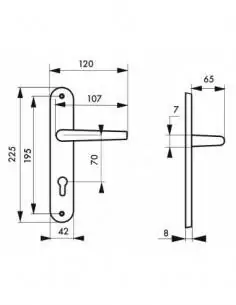 Poignée de porte Louis xv trou de cylindre, i 2