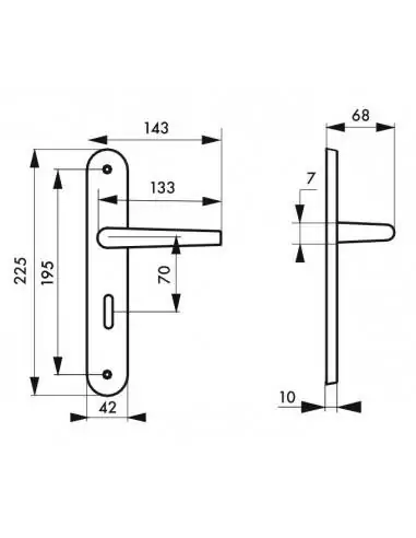 Poignée de porte Ouranus à condamnation Poignée de porte Ouranus à condamnation