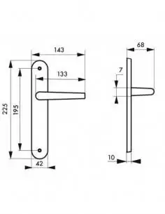Poignée de porte Ouranus sans trou bdc 2