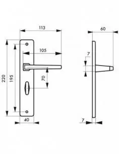 Poignée de porte Picardie condamnation et voyant carré 7 mm 2